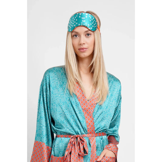 Silk Eye Mask / "Teal Stars"
