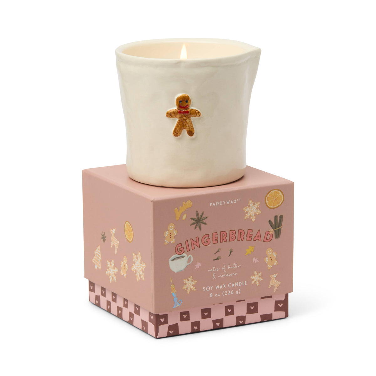 Paddywax Bistro | 'Gingerbread' Embossed Ceramic Candle - Gingerbread