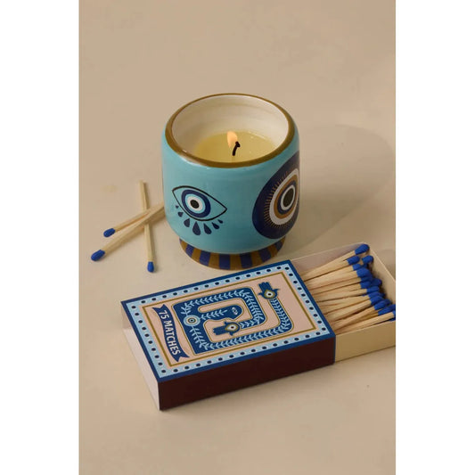 A Dopo Boxed Matches “Eye” Blue - 75 matches (9.6 CM)