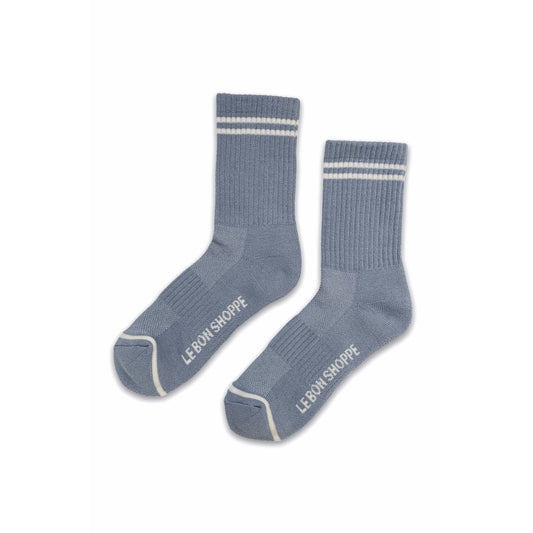 Boyfriend Socks - Blue Grey