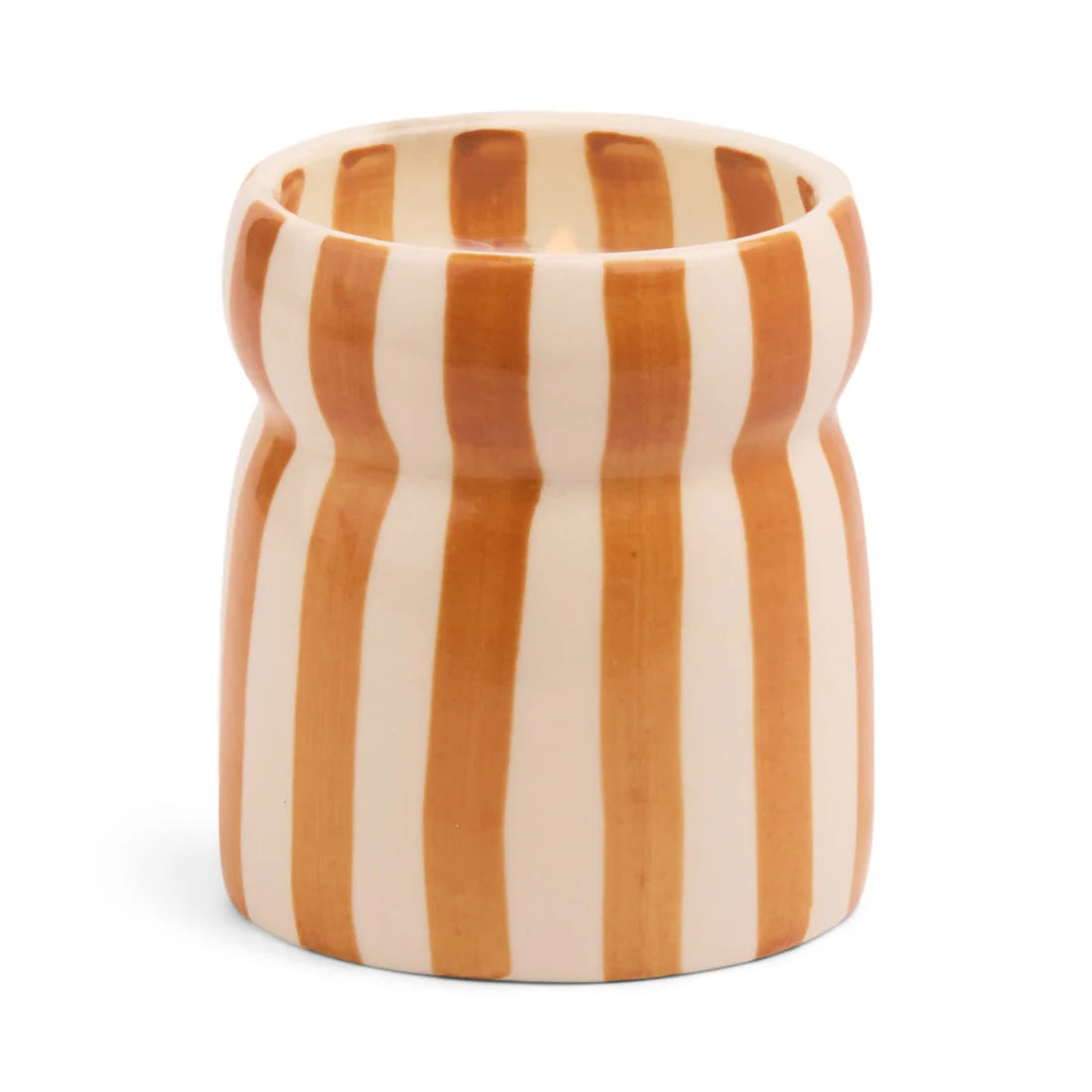 Cabana 6.5oz/184g Rust Striped Ceramic Candle - Sienna Sunset