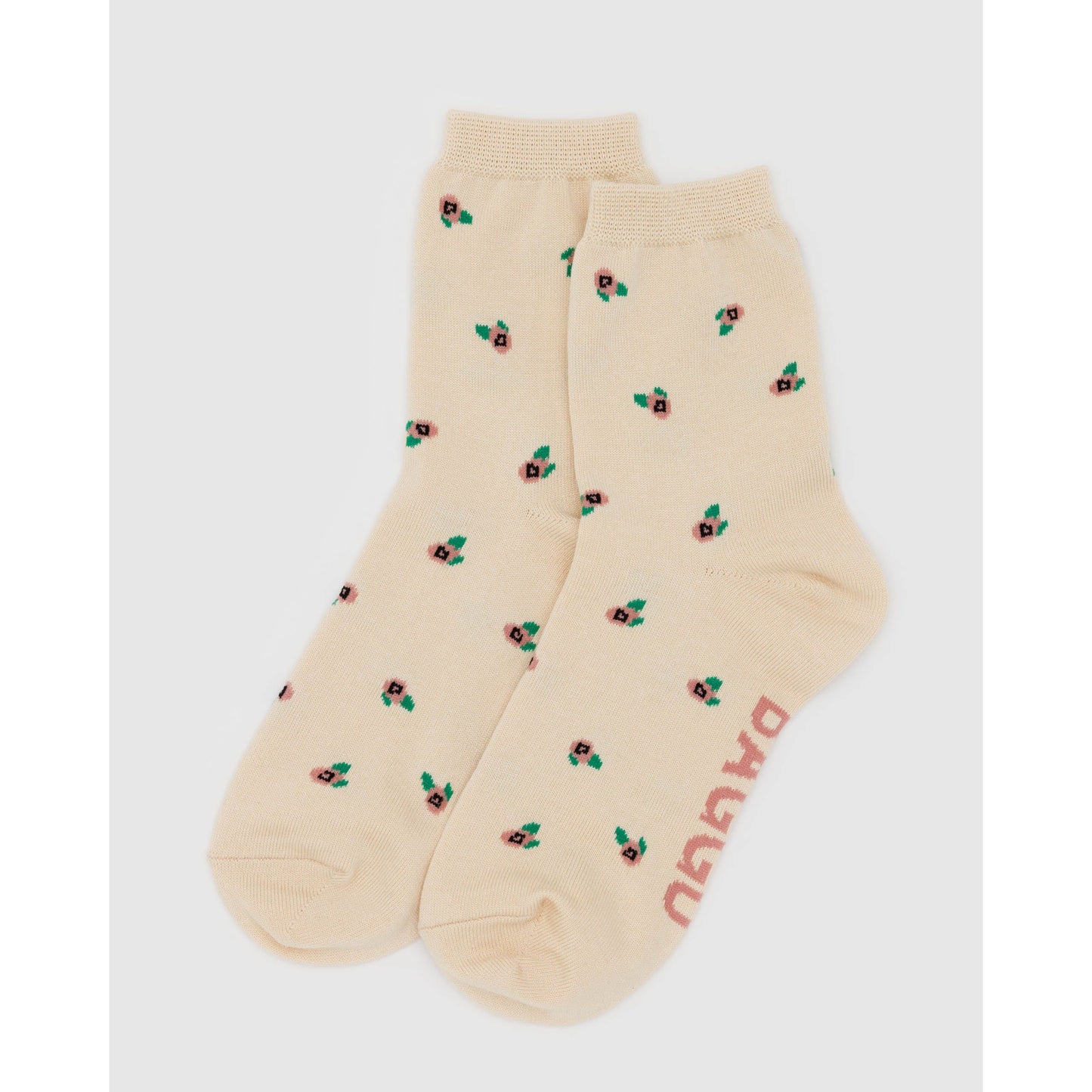CREW SOCK - CREAM ROSETTE