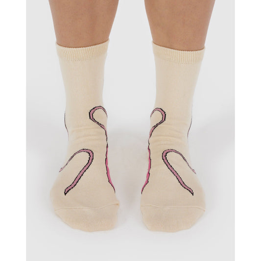 Crew Sock - Pink Bow