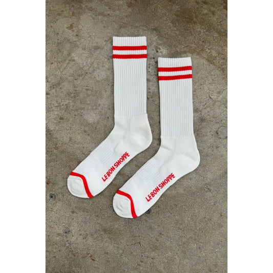 Extended Boyfriend Socks - Clean White