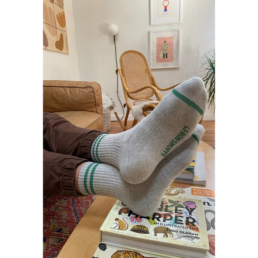 Extended Boyfriend Socks - Light Grey