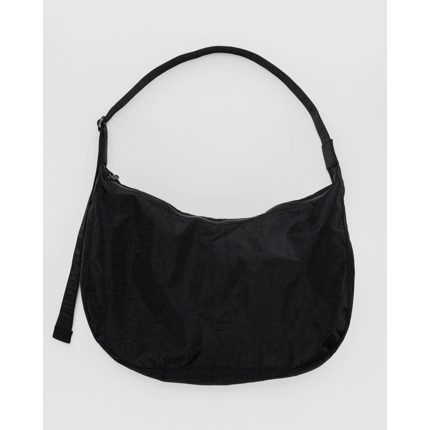 LARGE NYLON CRESCENT BAG - BLACK