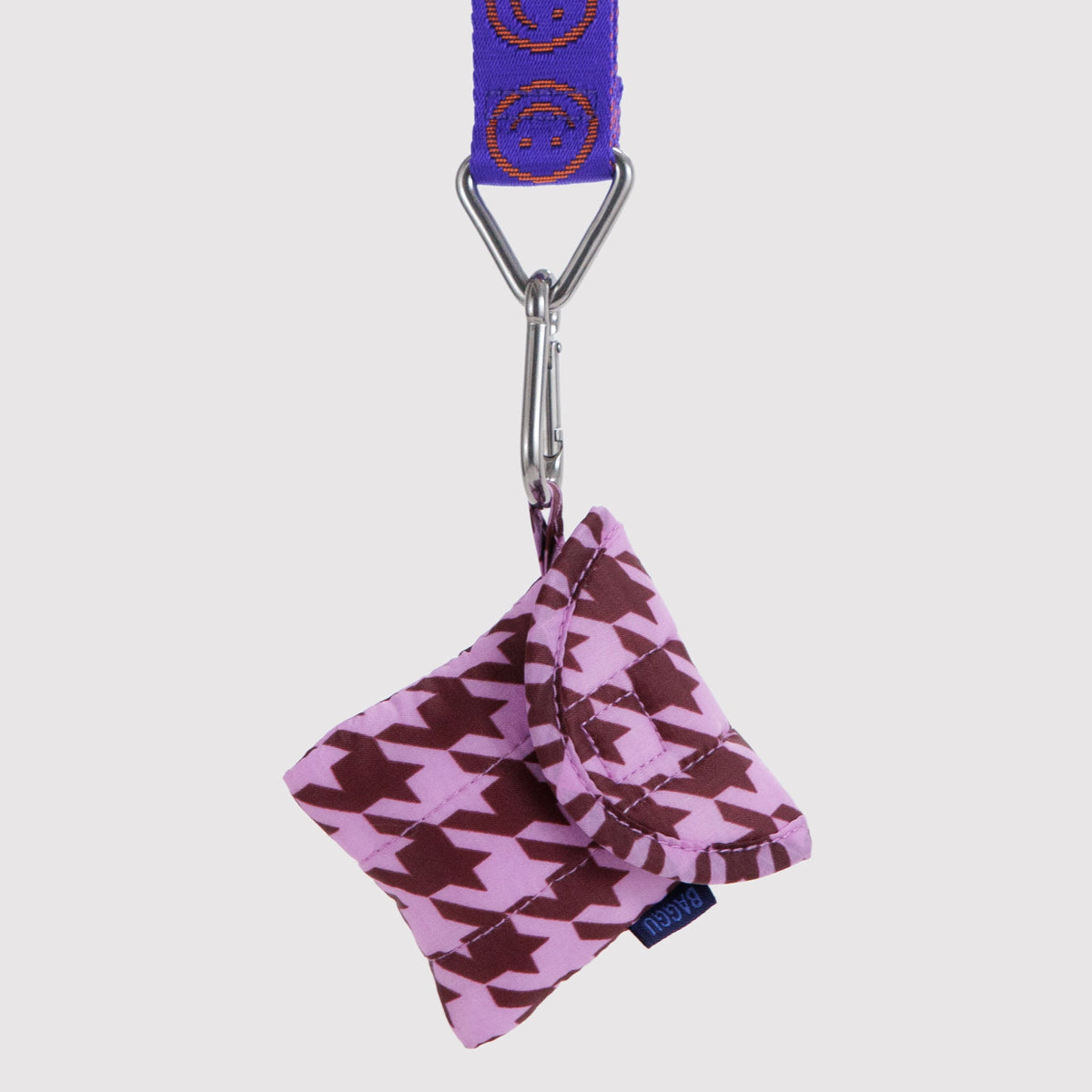 Baggu | Puffy Earbuds Case - Pink Houndstooth