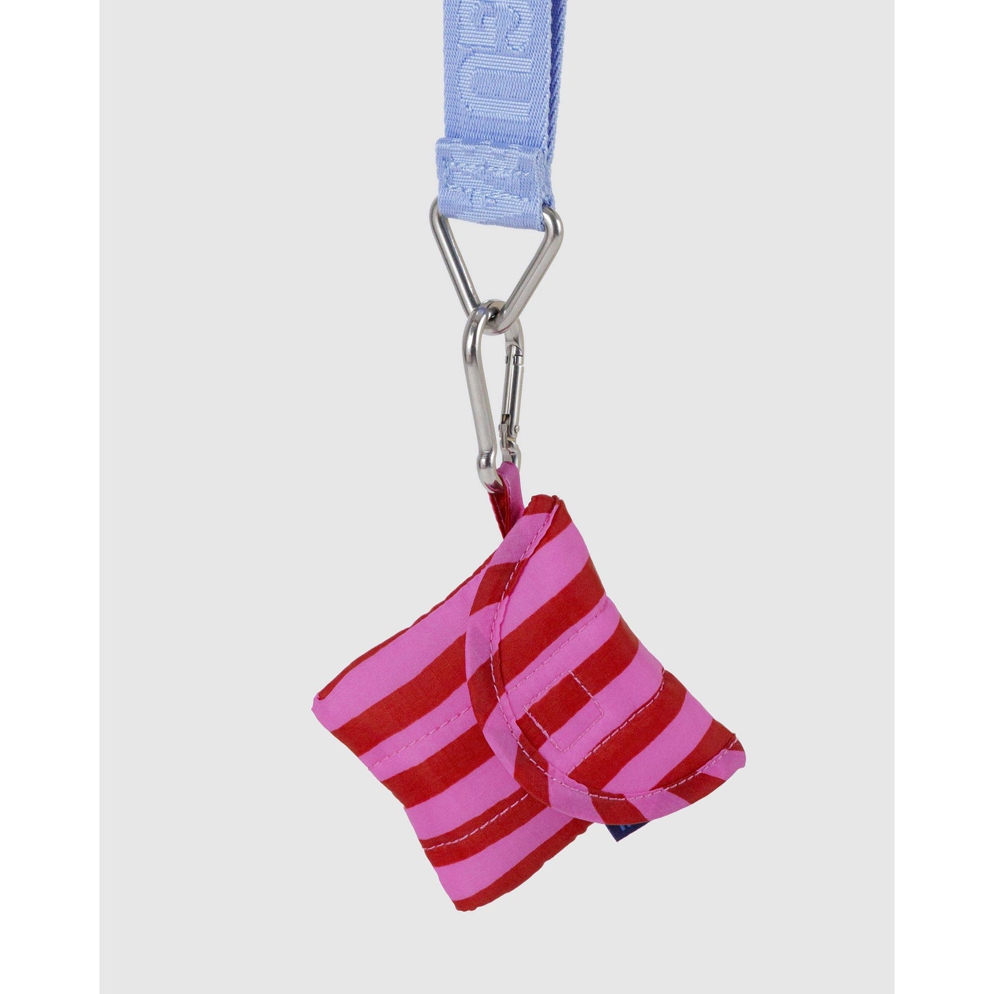 PUFFY EAR BUDS CASE - PINK & RED STRIPE