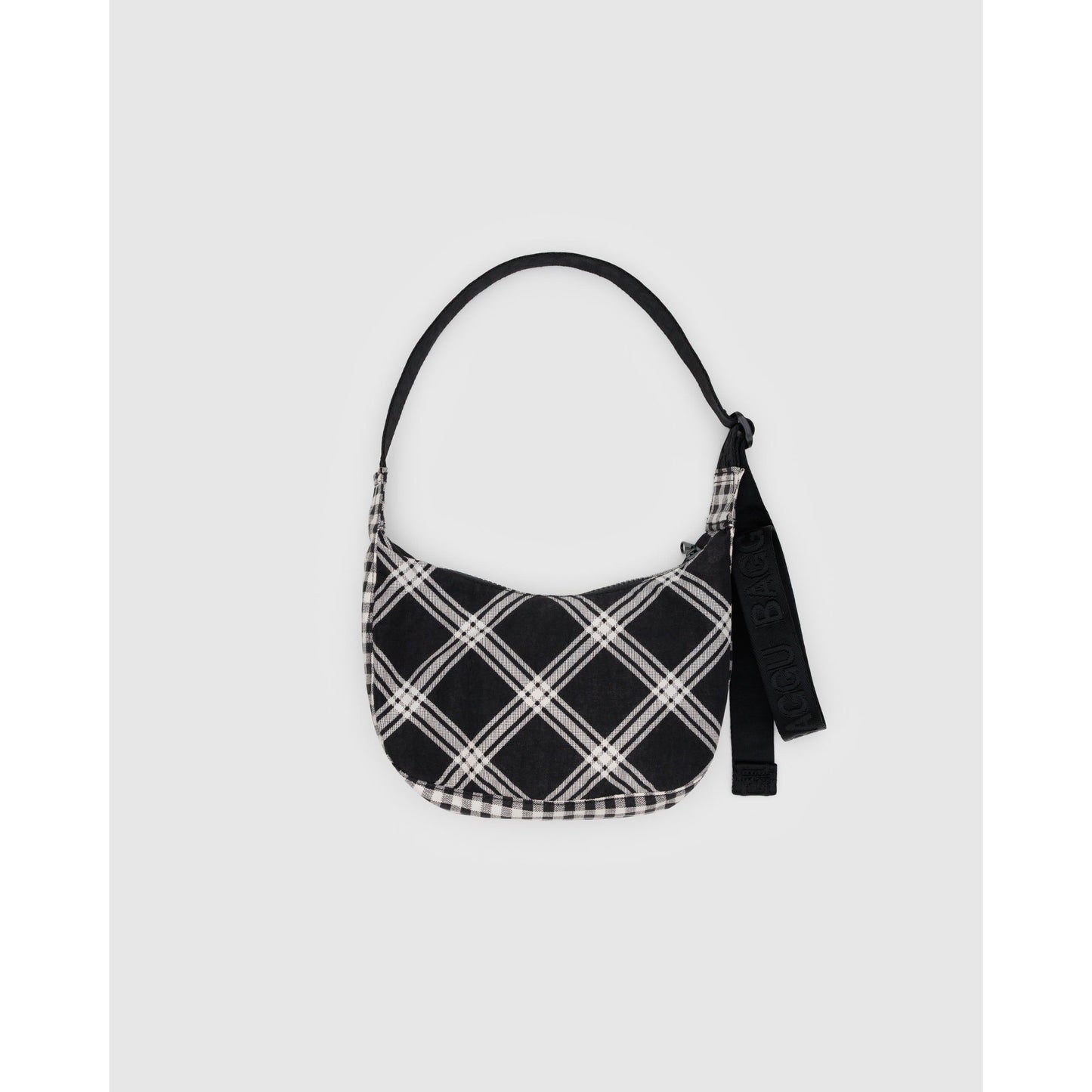 Small Nylon Crescent Bag - Mixed Plaid