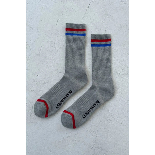 Extended Boyfriend Socks - True Grey
