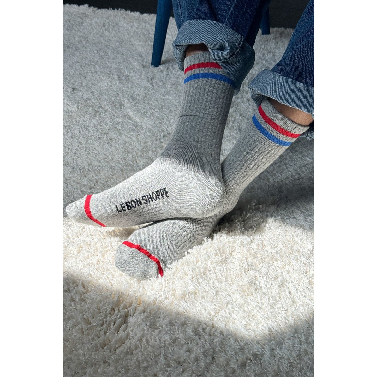 Extended Boyfriend Socks - True Grey