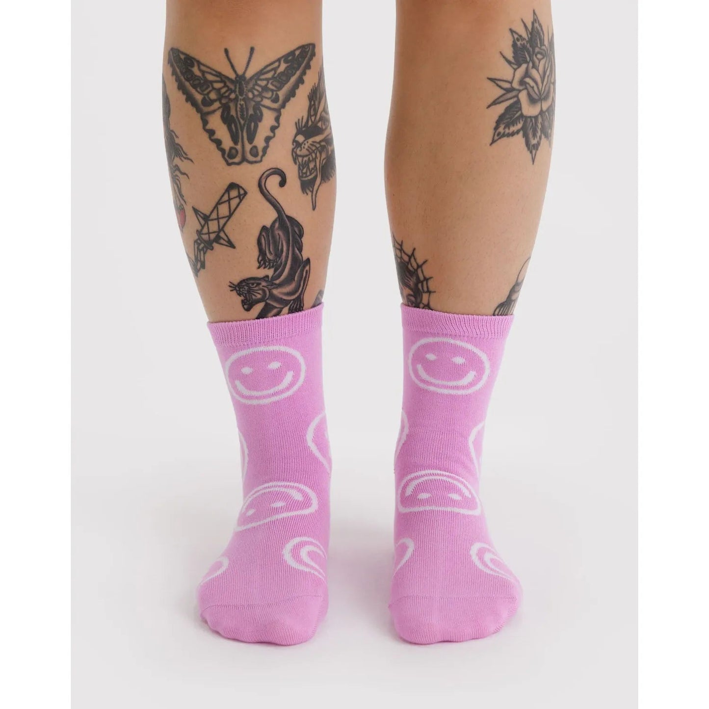 Baggu | Crew Sock - Pink Happy - The Malo Life