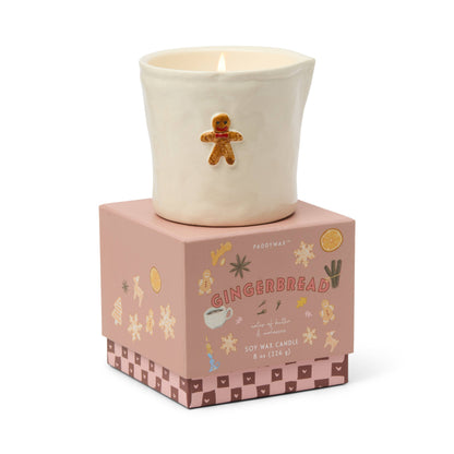 Paddywax Bistro | 'Gingerbread' Embossed Ceramic Candle - Gingerbread