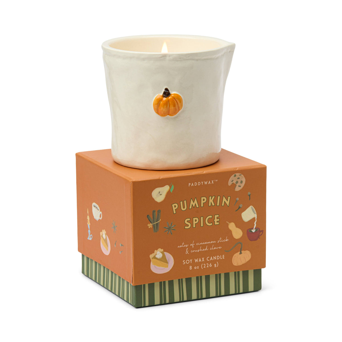Paddywax Bistro |'Pumpkin' Embossed Ceramic Candle - Pumpkin Spice
