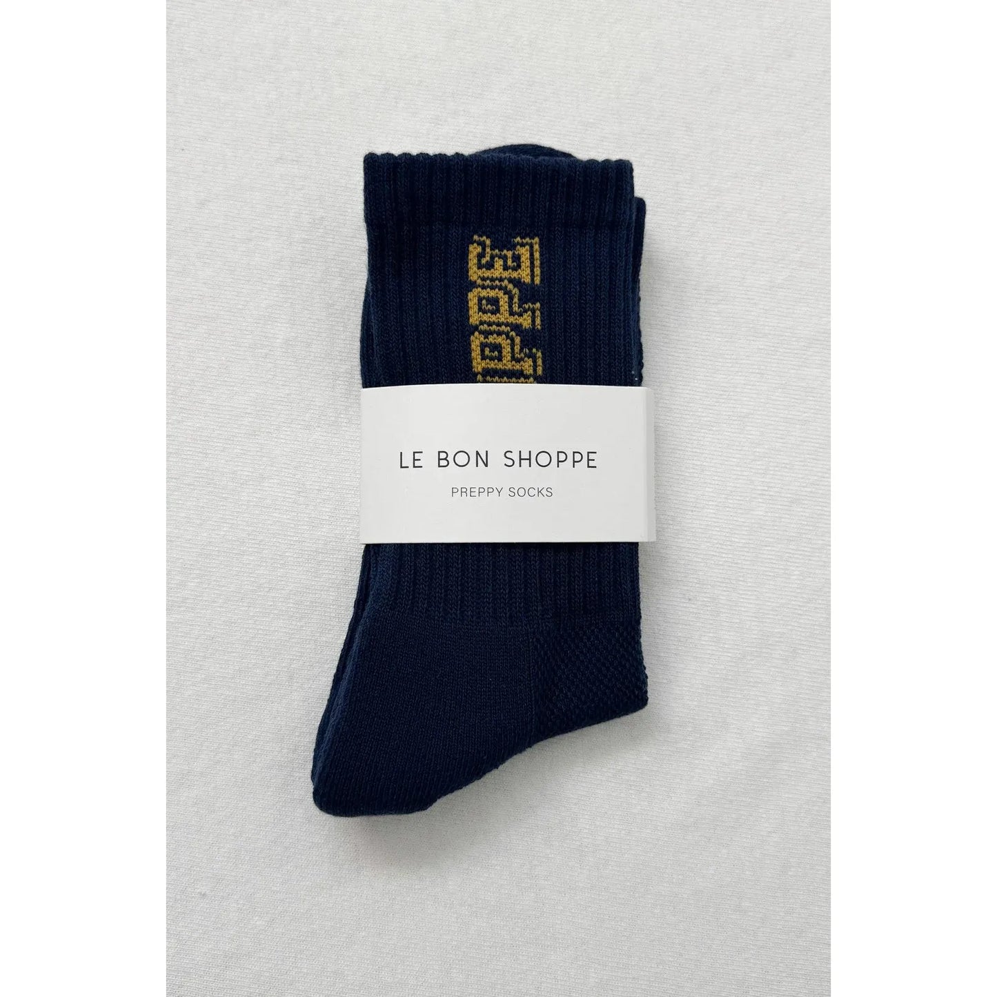 Le Bon Shoppe | 'Preppy' Socks - Navy/Gold