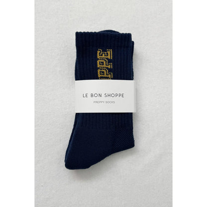 Le Bon Shoppe | 'Preppy' Socks - Navy/Gold