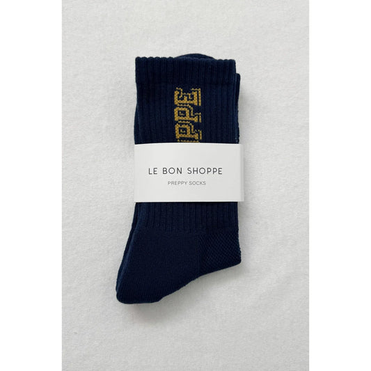 Le Bon Shoppe | 'Preppy' Socks - Navy/Gold