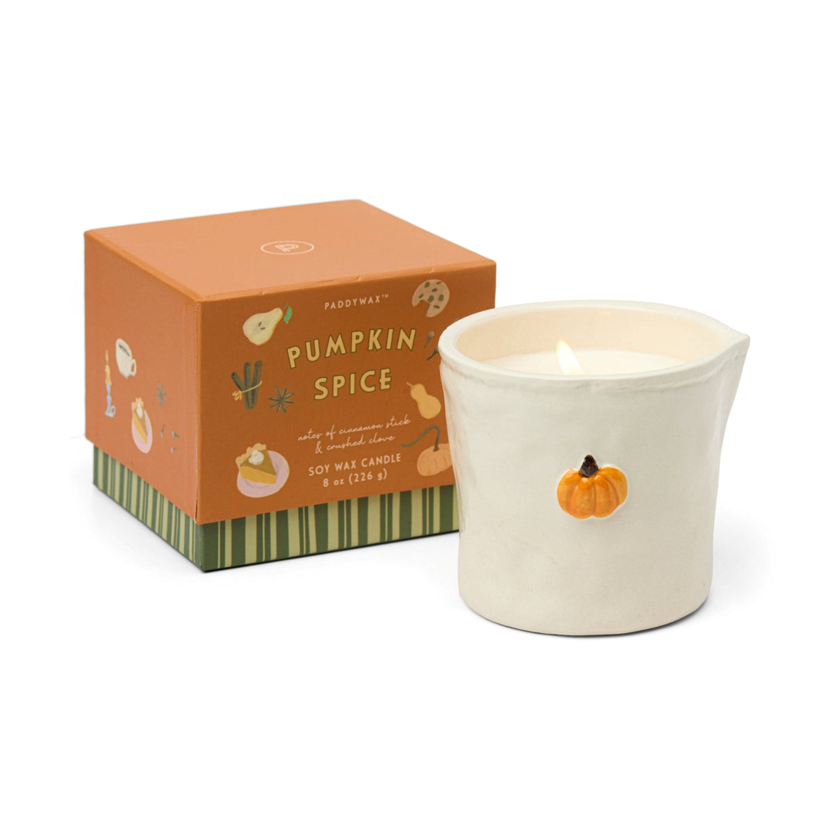 Paddywax Bistro |'Pumpkin' Embossed Ceramic Candle - Pumpkin Spice