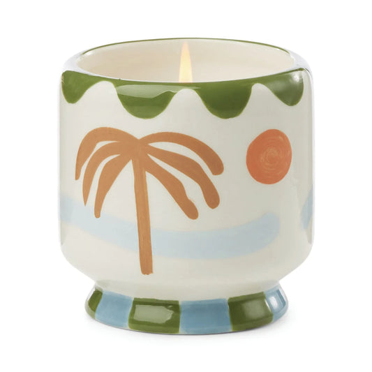 A Dopo 8oz./226g Palm Tree Ceramic Candle - Lush Palms