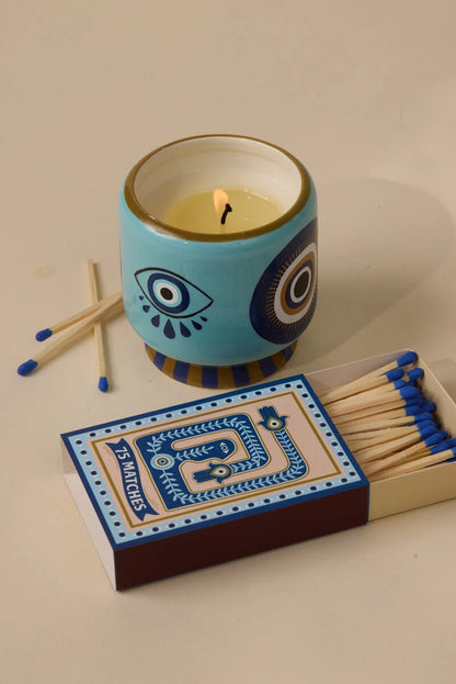 A Dopo Boxed Matches “Eye” Blue - 75 matches (9.6 CM)