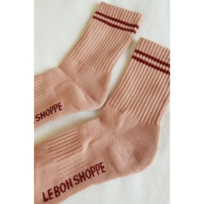 BOYFRIEND SOCKS - VINTAGE PINK