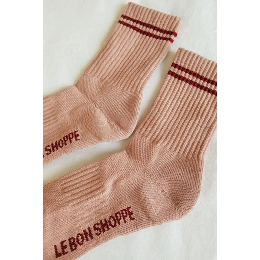 BOYFRIEND SOCKS - VINTAGE PINK