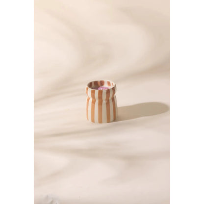Cabana 6.5oz/184g Rust Striped Ceramic Candle - Sienna Sunset