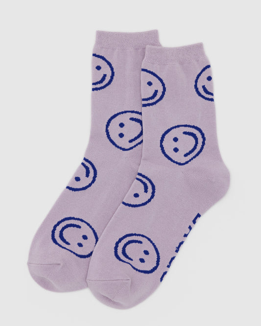 CREW SOCK - DUSTY PINK HAPPY