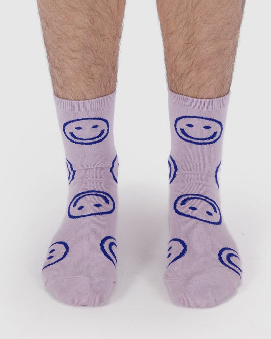 CREW SOCK - DUSTY PINK HAPPY