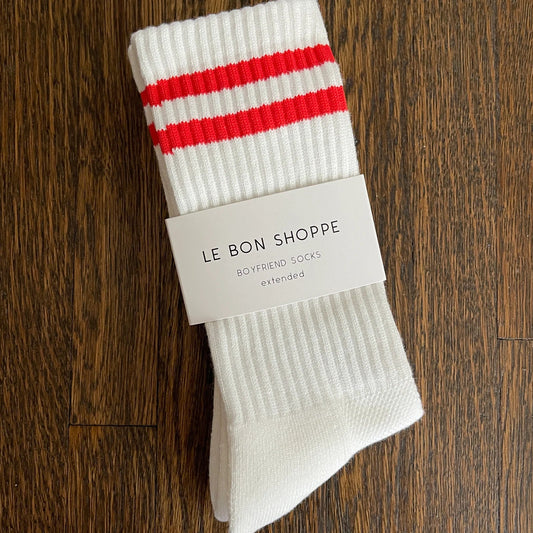 EXTENDED BOYFRIEND SOCKS - CLEAN WHITE