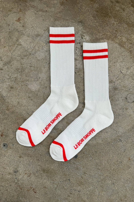 EXTENDED BOYFRIEND SOCKS - CLEAN WHITE