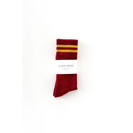 Le Bon Shoppe | Extended Boyfriend Socks - Cardinal Red
