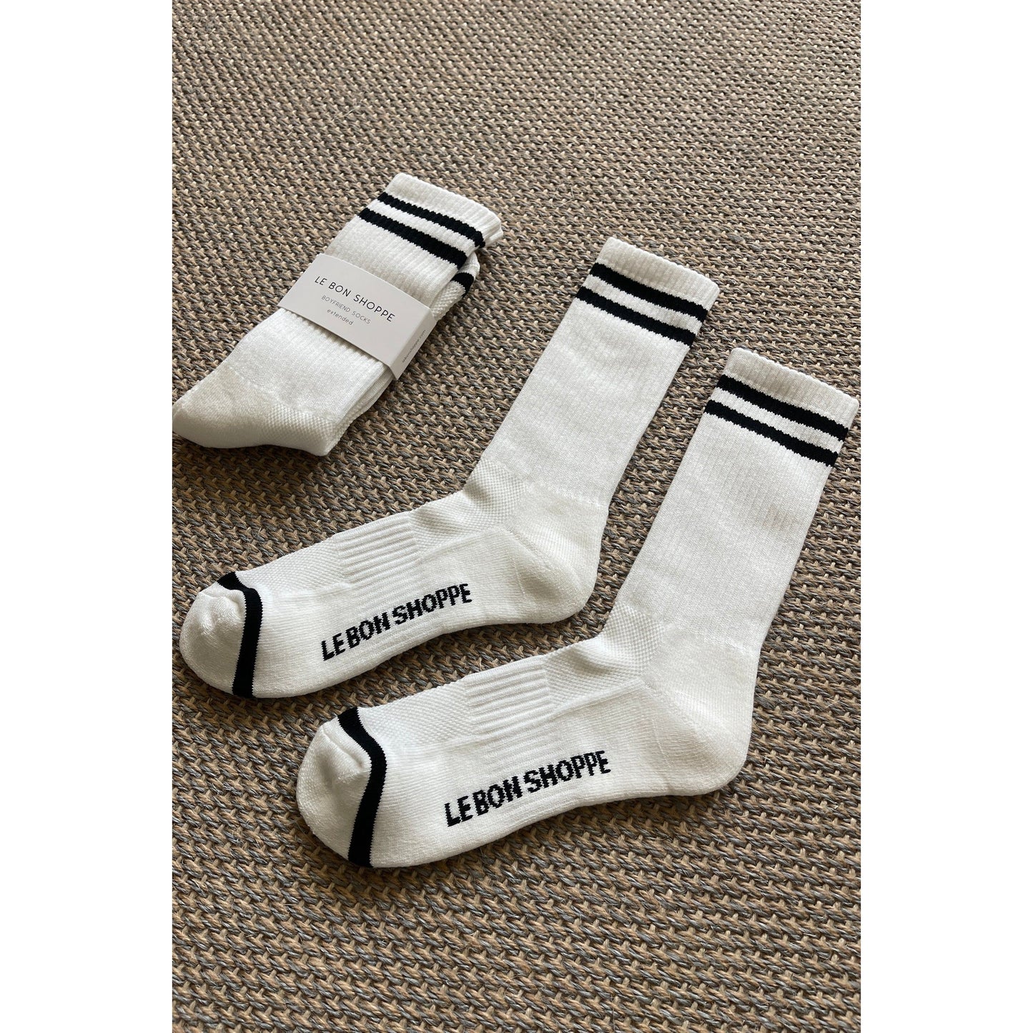 Le Bon Shoppe | Extended Boyfriend Socks - Classic White