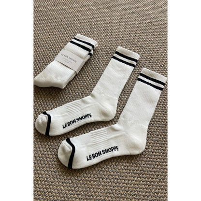 Le Bon Shoppe | Extended Boyfriend Socks - Classic White