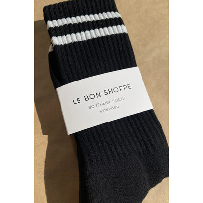 Le Bon Shoppe | Extended Boyfriend Socks - Noir
