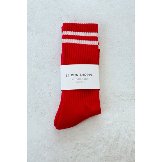 Le Bon Shoppe | Extended Boyfriend Socks - Red