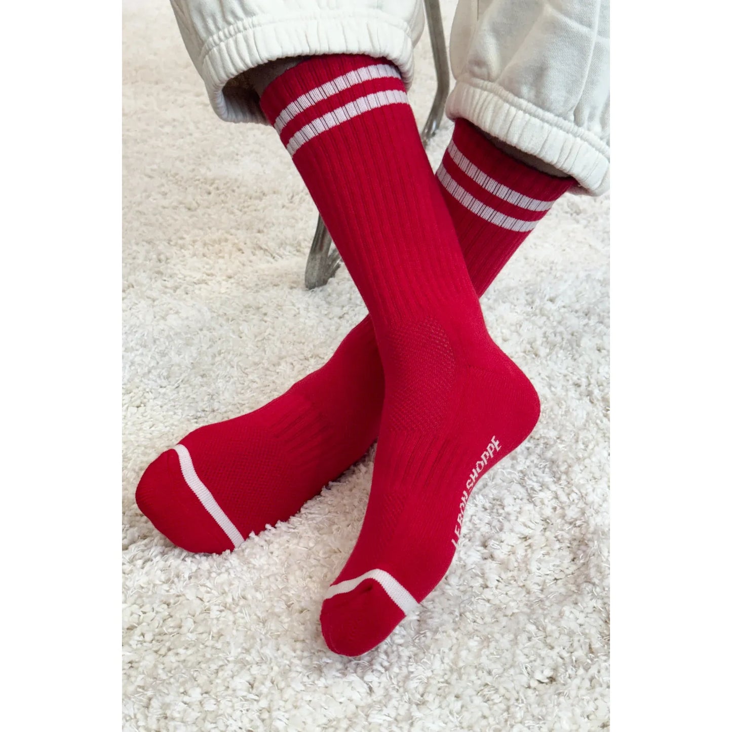 Le Bon Shoppe | Extended Boyfriend Socks - Red