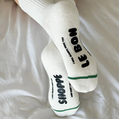 HUGGER SOCKS - WHITE/BLACK