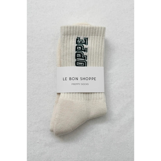 PREPPY SOCKS - CANVAS / GREEN