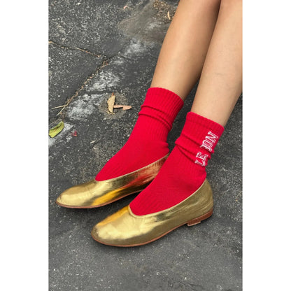 PREPPY SOCKS - RED/CREAM