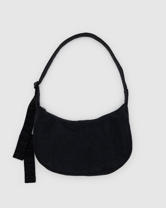 MEDIUM NYLON CRESCENT BAG - BLACK