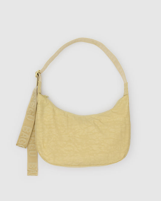 MEDIUM NYLON CRESCENT BAG - BUTTER