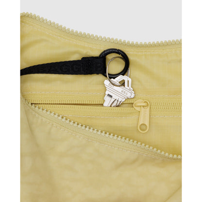 MEDIUM NYLON CRESCENT BAG - BUTTER
