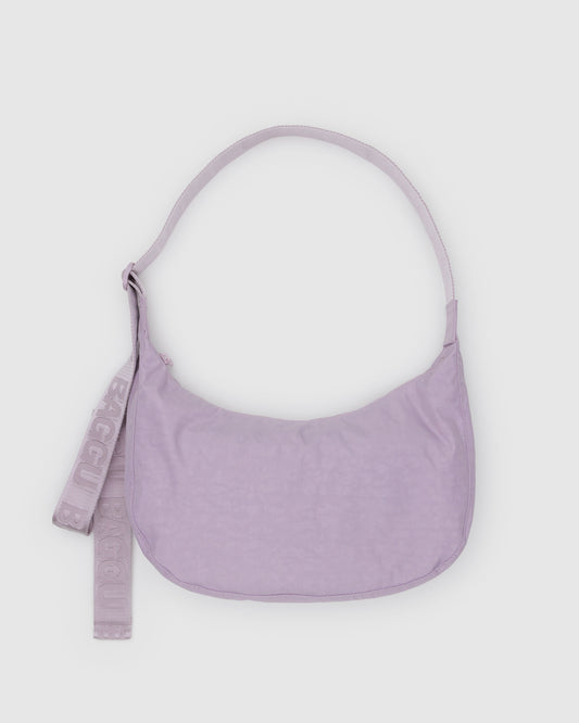 MEDIUM NYLON CRESCENT BAG - DUSTY PINK