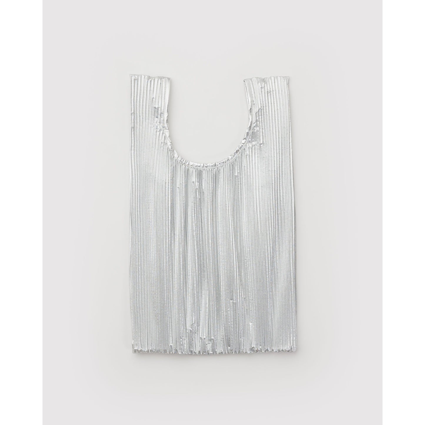 Baggu | 'Baby' Pleated Reusable Shopper - Metallic Chrome
