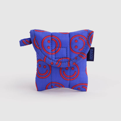Baggu | Puffy Earbuds Case - Mini Cobalt Happy