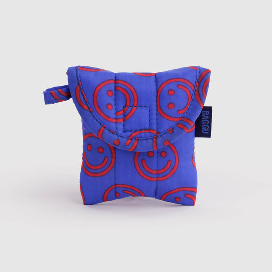Baggu | Puffy Earbuds Case - Mini Cobalt Happy