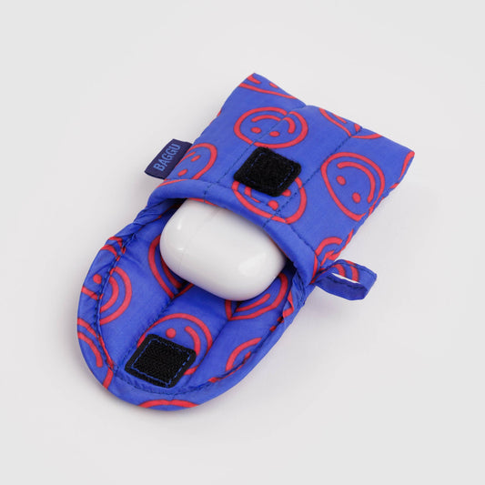 Baggu | Puffy Earbuds Case - Mini Cobalt Happy