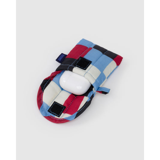 Puffy Earbuds Case - Painted Check