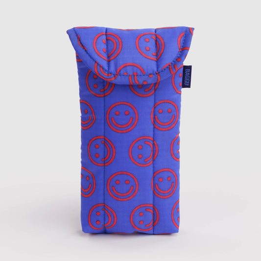 Baggu | Puffy Glasses Sleeve - Mini Cobalt Happy
